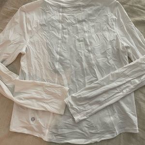 Lululemon white cropped long sleeve, never worn